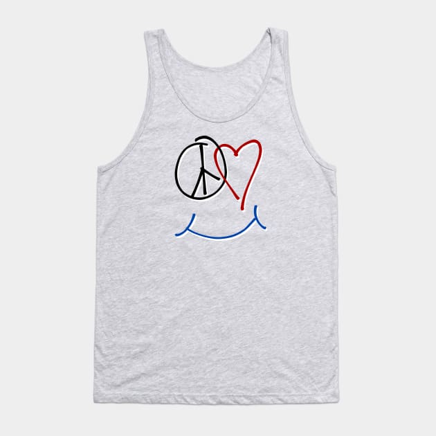 Peace Love Happiness Symbol Tank Top by RaizePeace